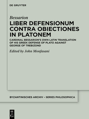 cover image of Liber Defensionum contra Obiectiones in Platonem